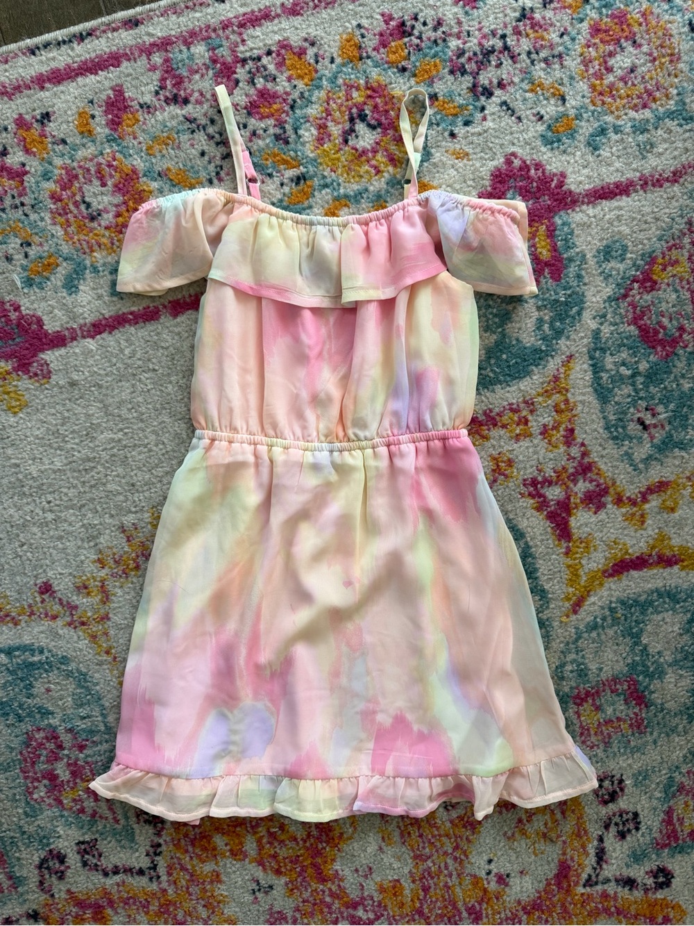 The Children's Place Pastel Tie-Dye Ruffle Dress